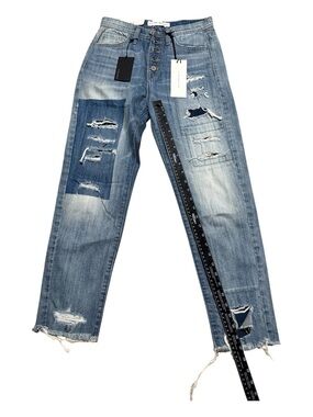 Flying Monkey Light Blue Distressed Mom Jeans NWT